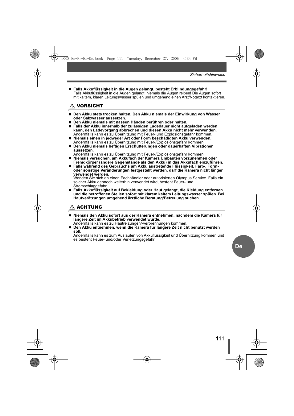 Olympus EVOLT E-330 User Manual | Page 111 / 116