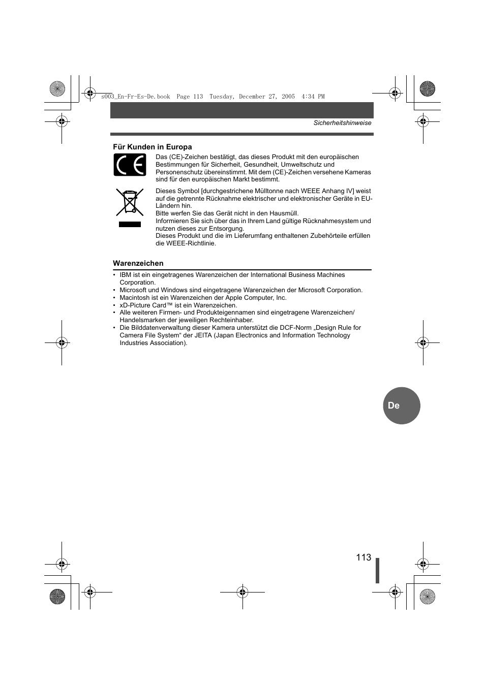 Olympus EVOLT E-330 User Manual | Page 113 / 116