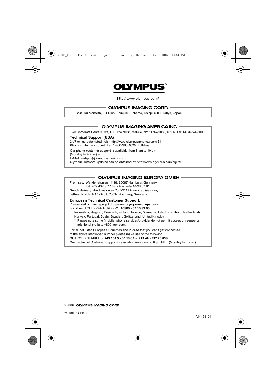 Olympus EVOLT E-330 User Manual | Page 116 / 116