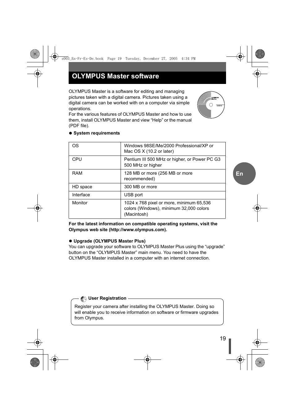 Olympus master software, Olympus master so ftware | Olympus EVOLT E-330 User Manual | Page 19 / 116