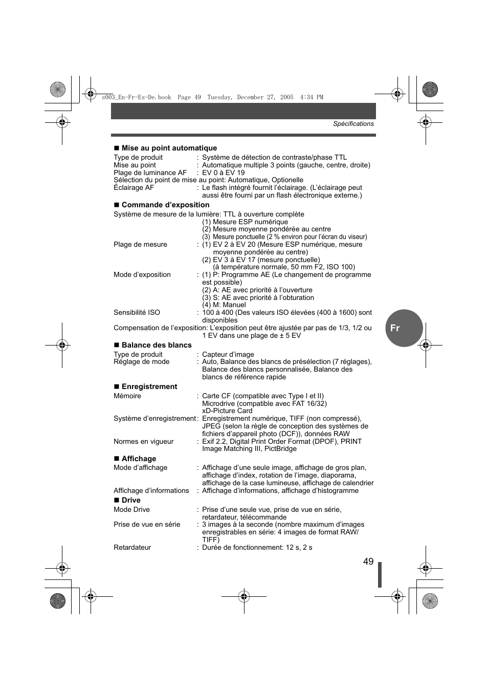 Olympus EVOLT E-330 User Manual | Page 49 / 116
