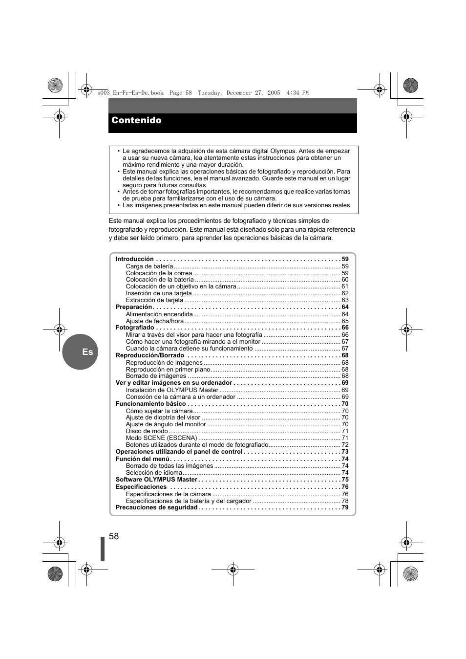 Olympus EVOLT E-330 User Manual | Page 58 / 116