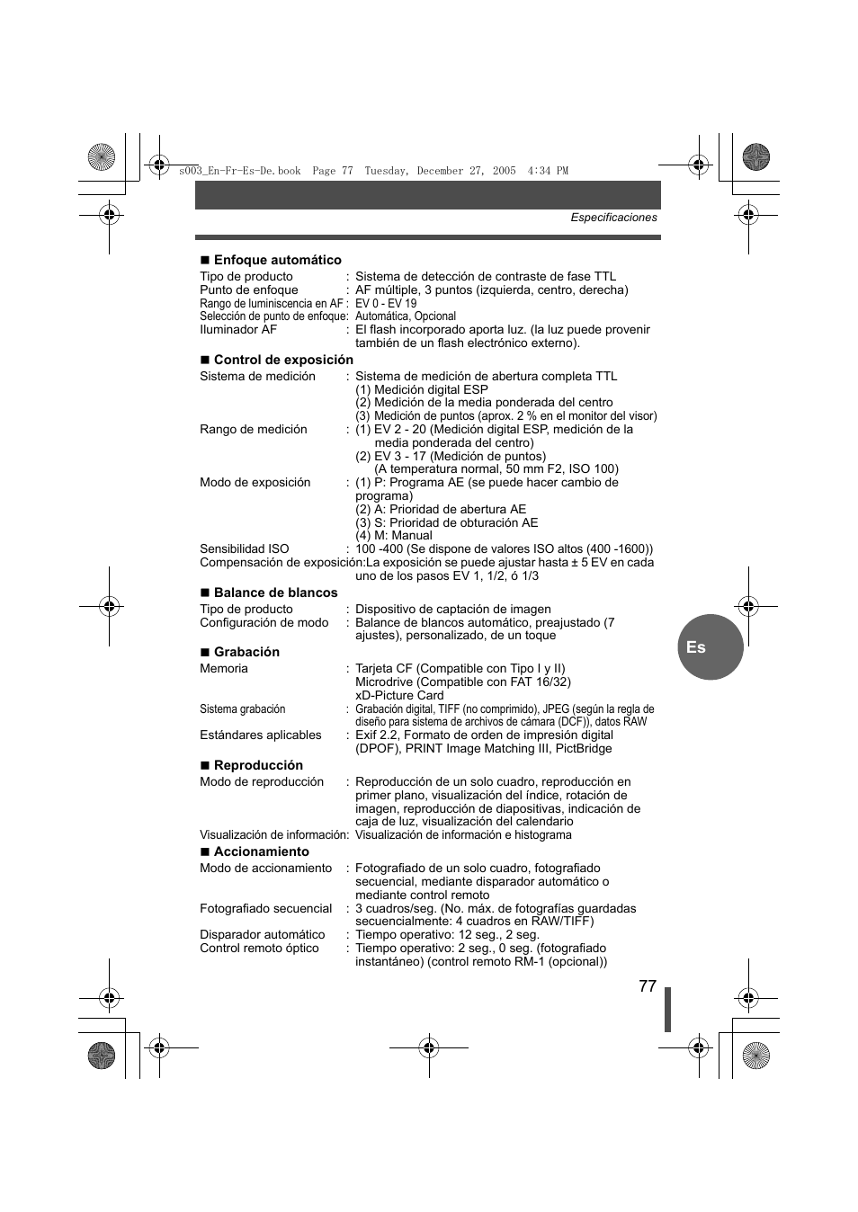 Olympus EVOLT E-330 User Manual | Page 77 / 116