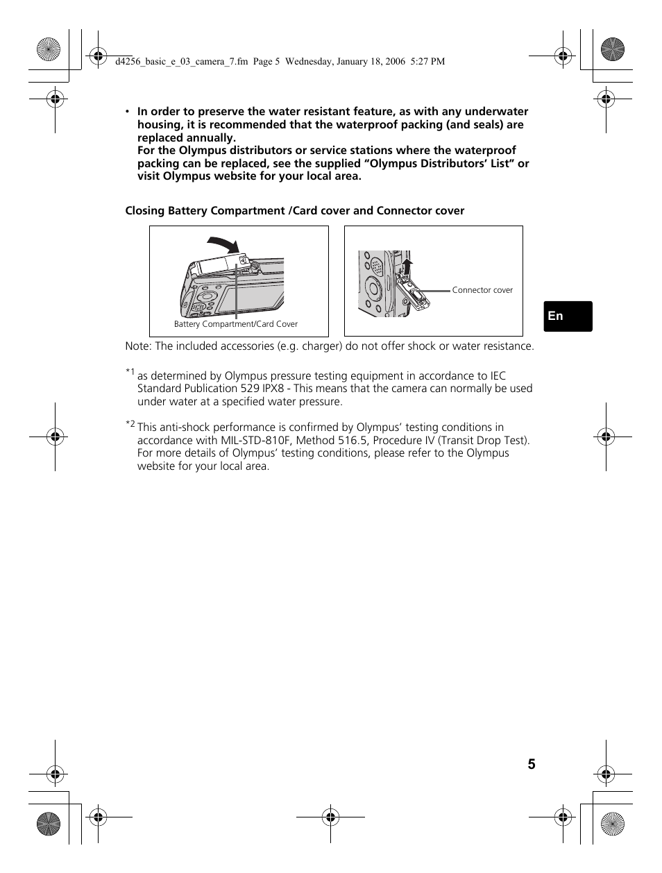 Olympus Stylus 720 SW User Manual | Page 5 / 84