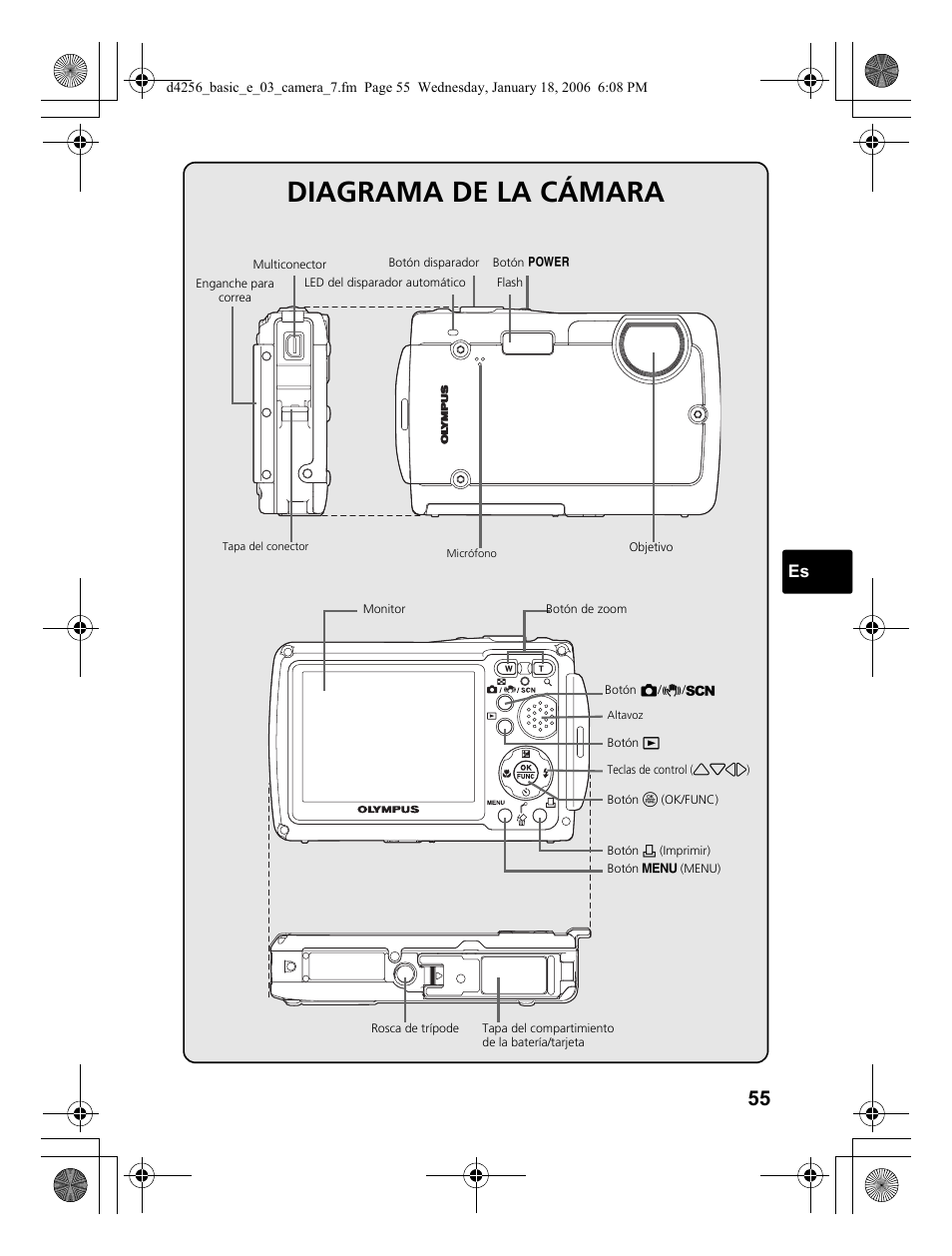 Diagrama de la cámara | Olympus Stylus 720 SW User Manual | Page 55 / 84