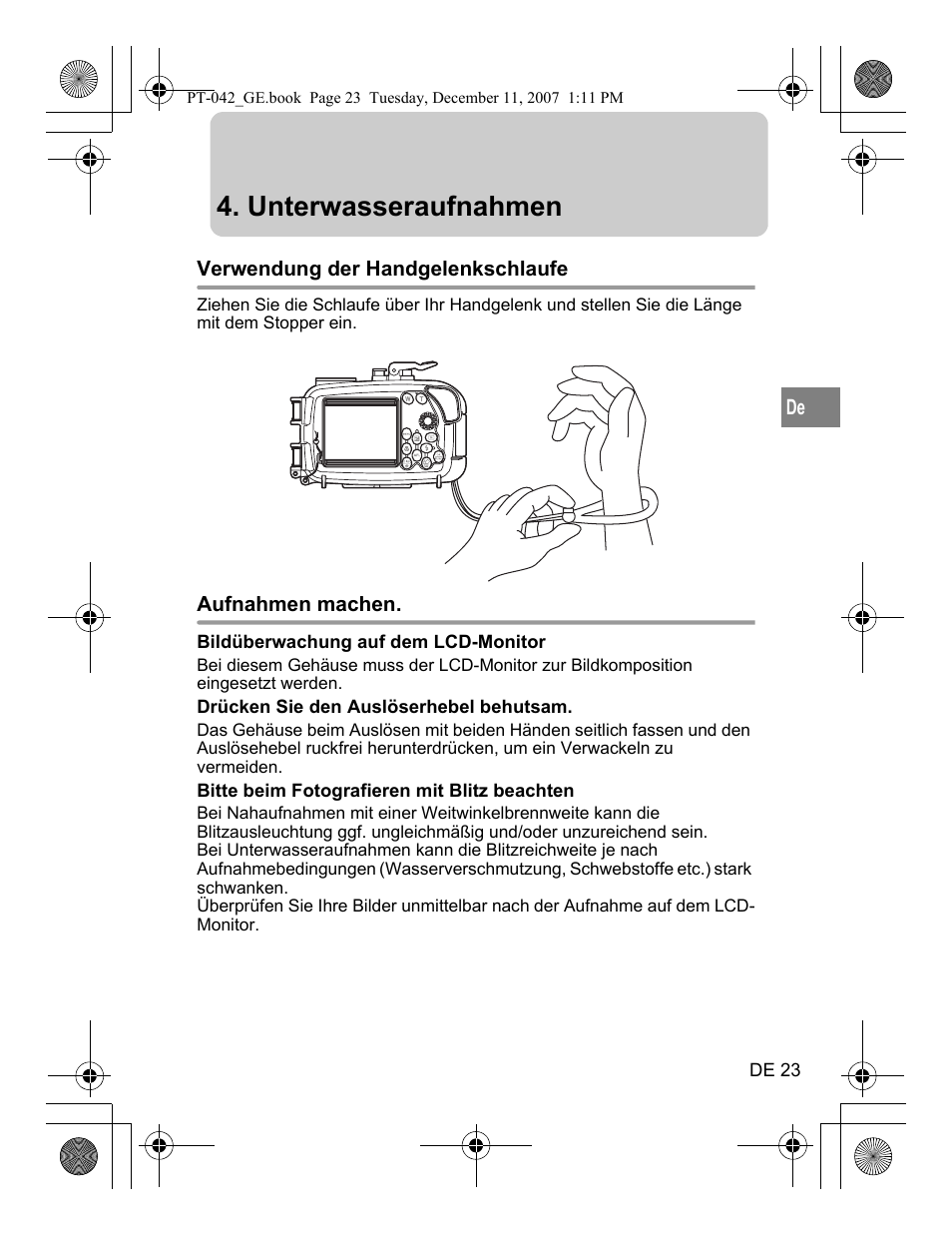 Unterwasseraufnahmen | Olympus PT-042 User Manual | Page 137 / 268