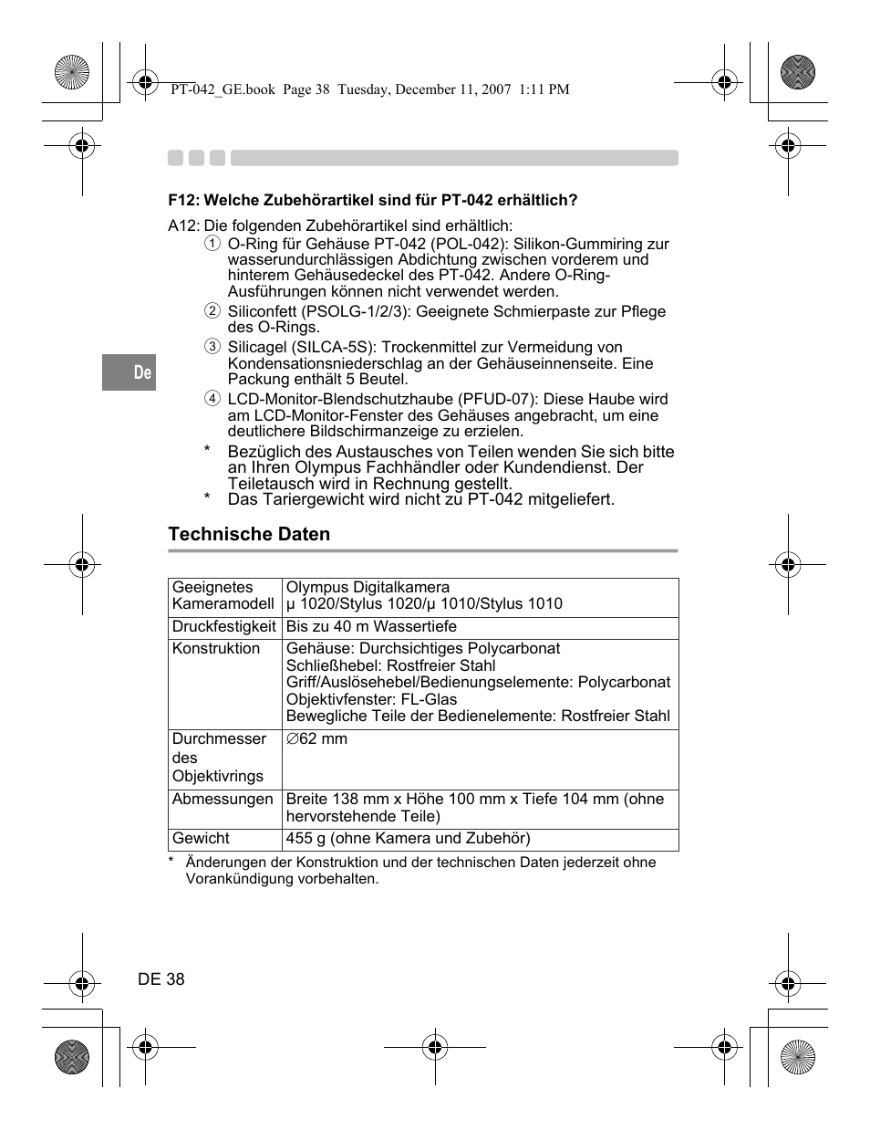 Olympus PT-042 User Manual | Page 152 / 268