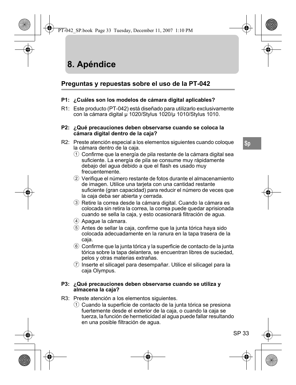 Apéndice | Olympus PT-042 User Manual | Page 185 / 268