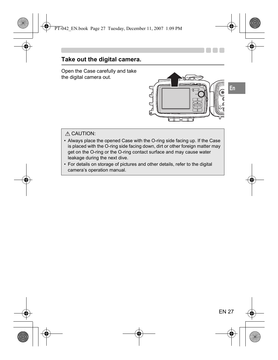 Take out the digital camera | Olympus PT-042 User Manual | Page 65 / 268