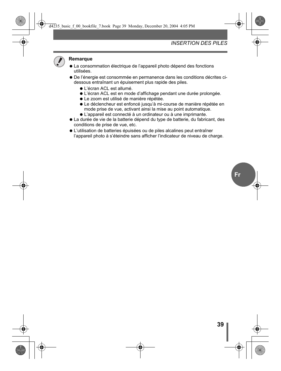 39 fr | Olympus D-595 Zoom User Manual | Page 39 / 100