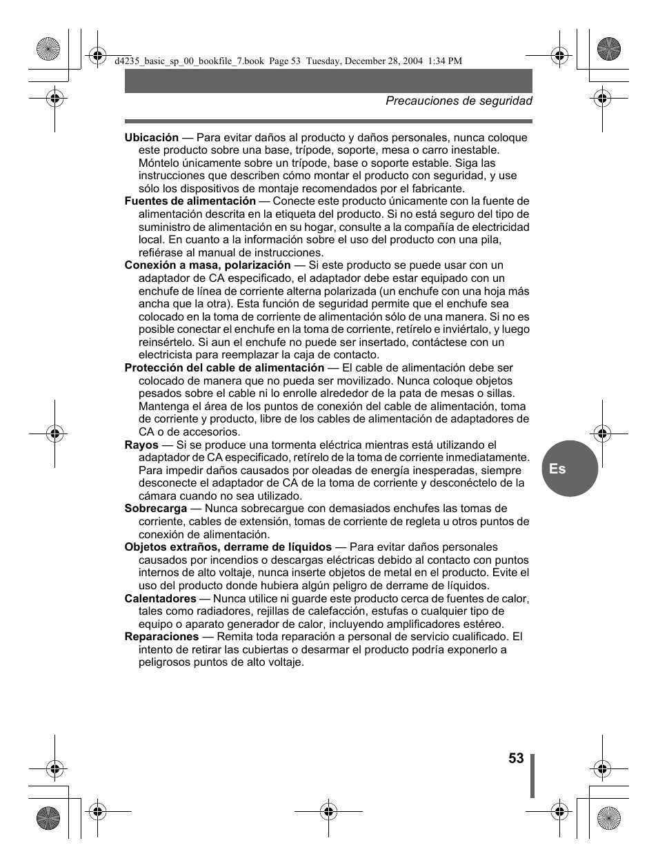53 es | Olympus D-595 Zoom User Manual | Page 53 / 100