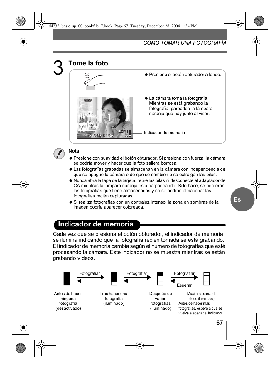 Ab c d, Tome la foto | Olympus D-595 Zoom User Manual | Page 67 / 100