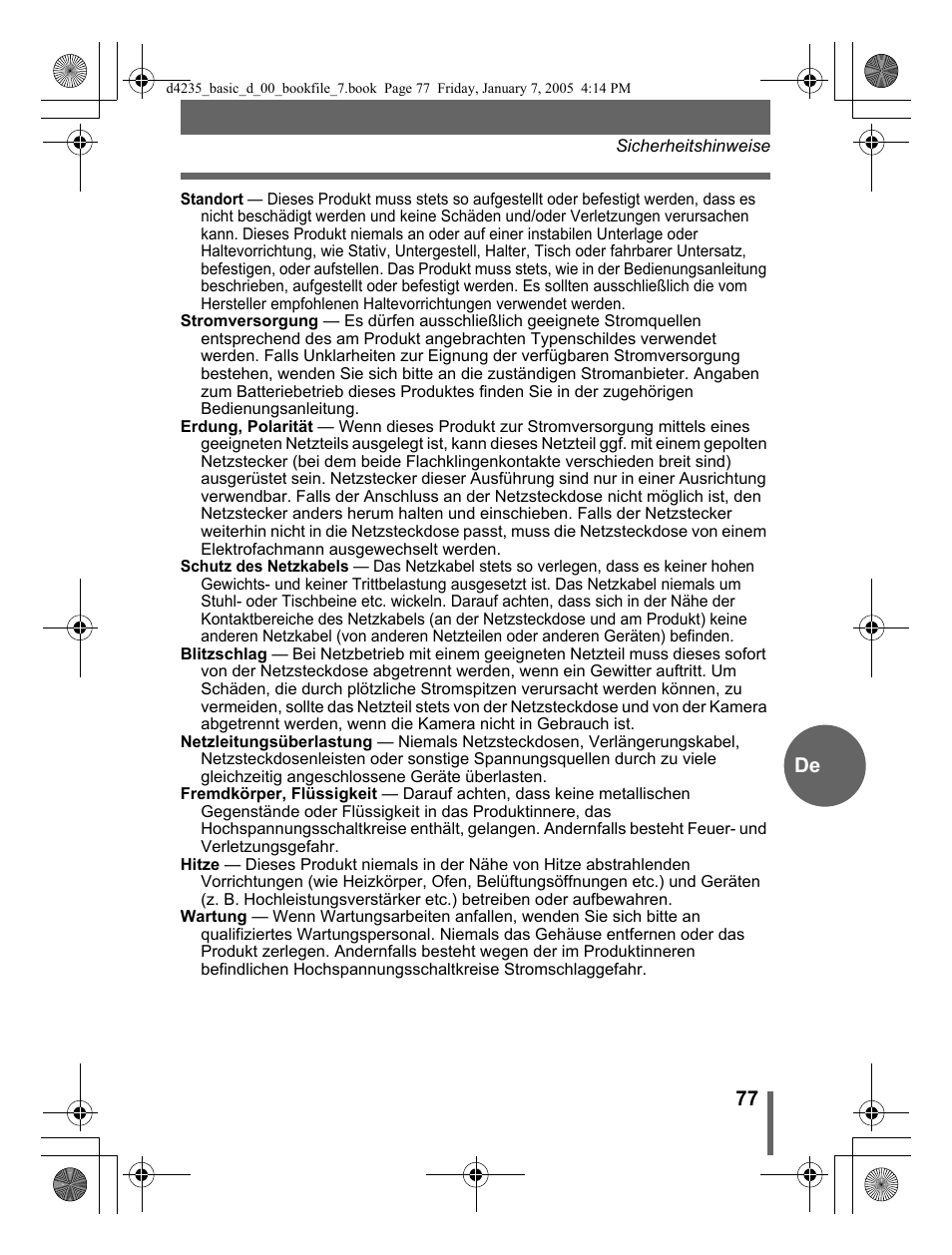 77 de | Olympus D-595 Zoom User Manual | Page 77 / 100