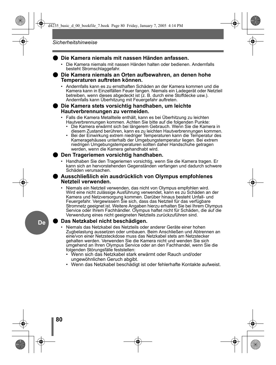 80 de | Olympus D-595 Zoom User Manual | Page 80 / 100