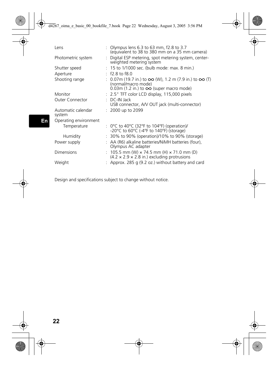 Olympus SP-500 UZ User Manual | Page 22 / 84