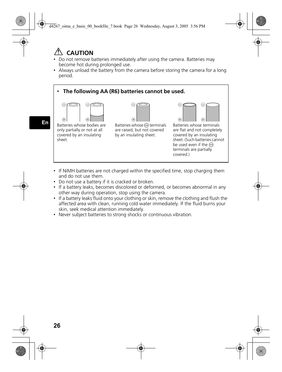 Caution | Olympus SP-500 UZ User Manual | Page 26 / 84