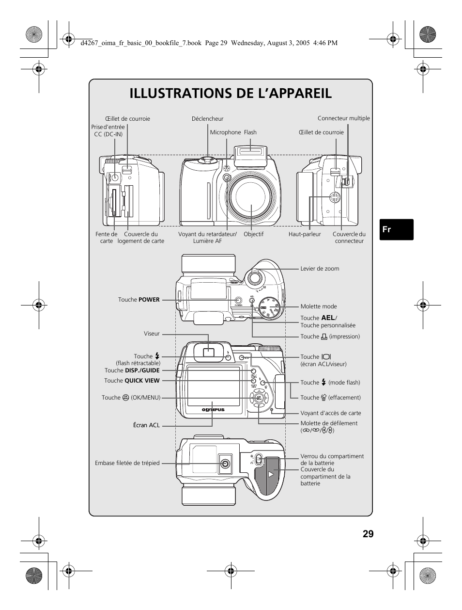 Illustrations de l’appareil | Olympus SP-500 UZ User Manual | Page 29 / 84