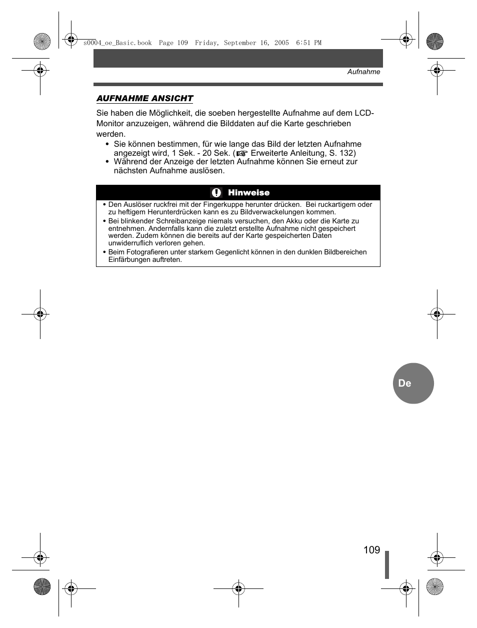 Olympus EVOLT E-500 User Manual | Page 109 / 116