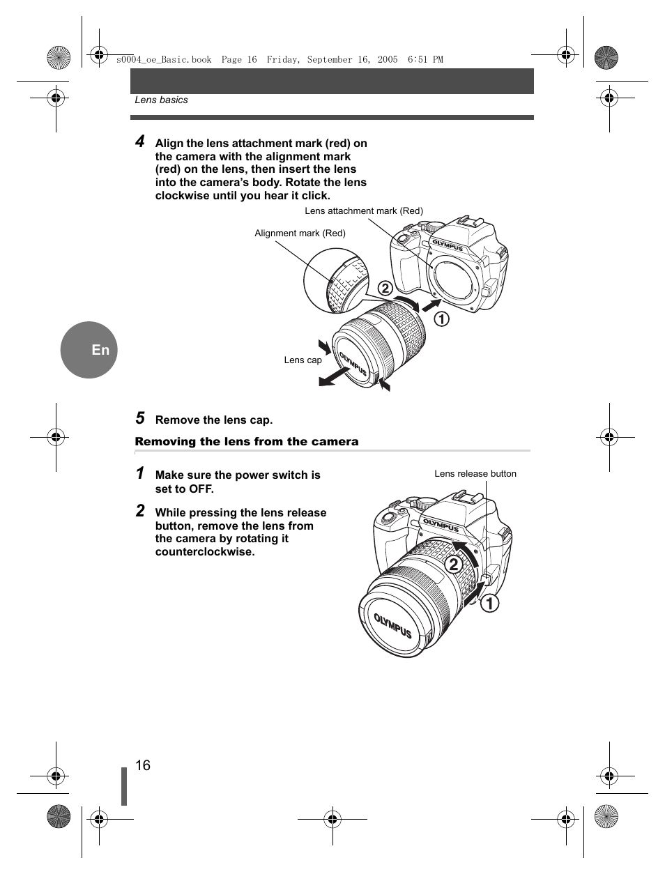 Olympus EVOLT E-500 User Manual | Page 16 / 116