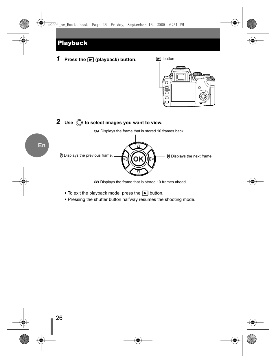 Playback, 26 en playback | Olympus EVOLT E-500 User Manual | Page 26 / 116