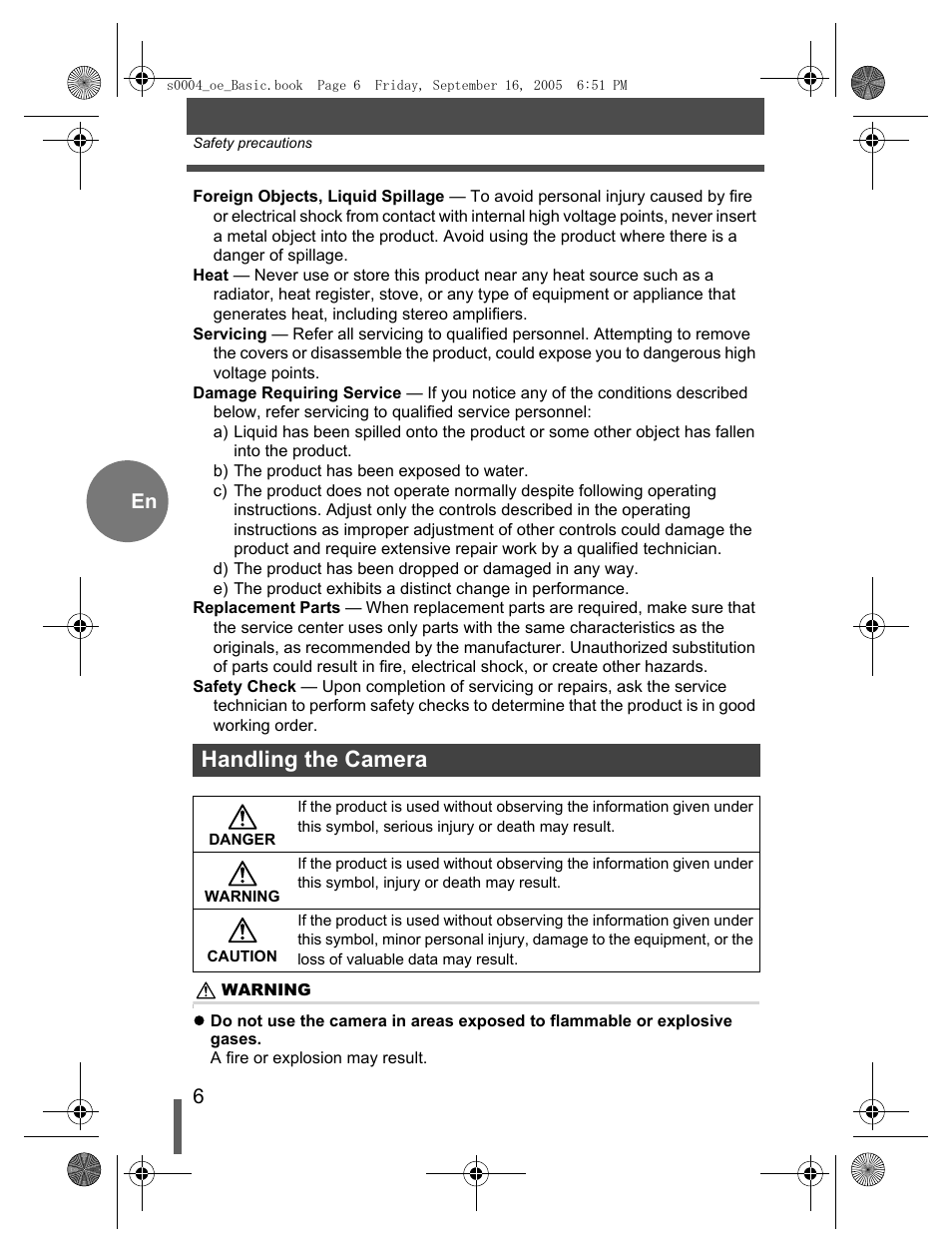 Handling the camera | Olympus EVOLT E-500 User Manual | Page 6 / 116