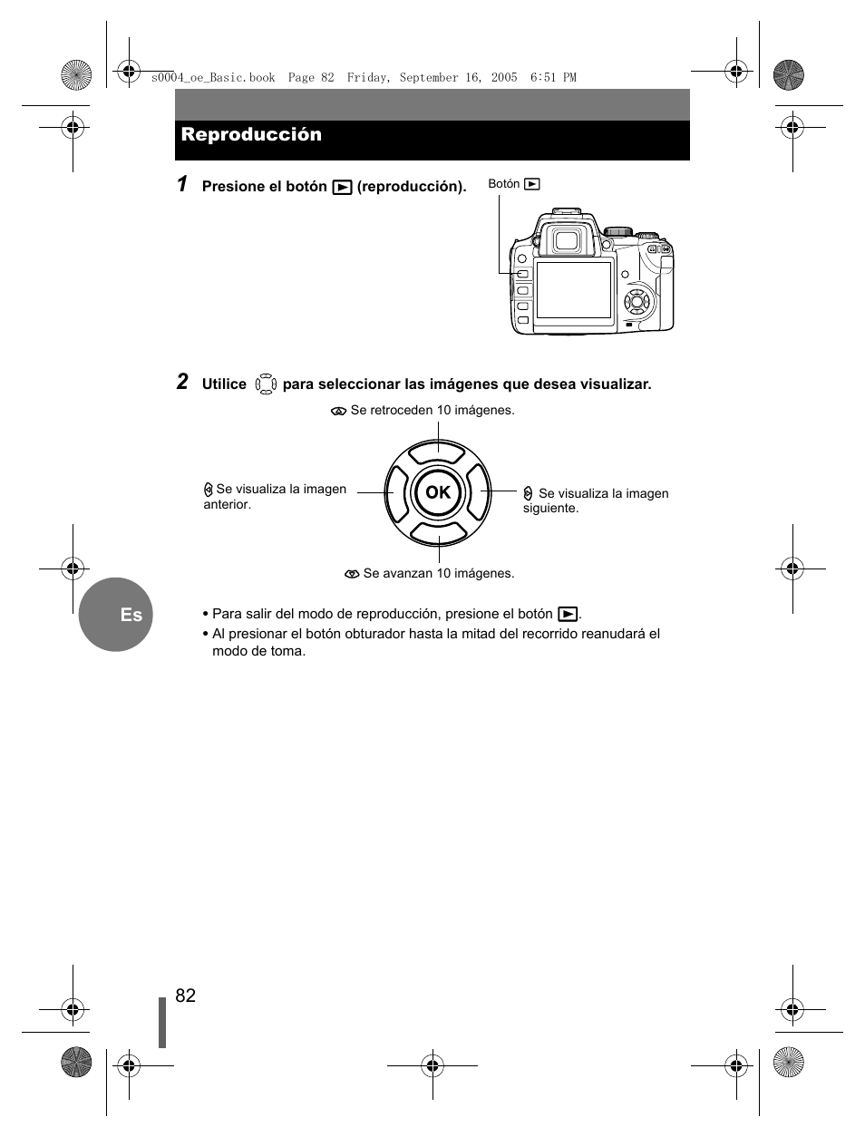 82 es reproducción | Olympus EVOLT E-500 User Manual | Page 82 / 116