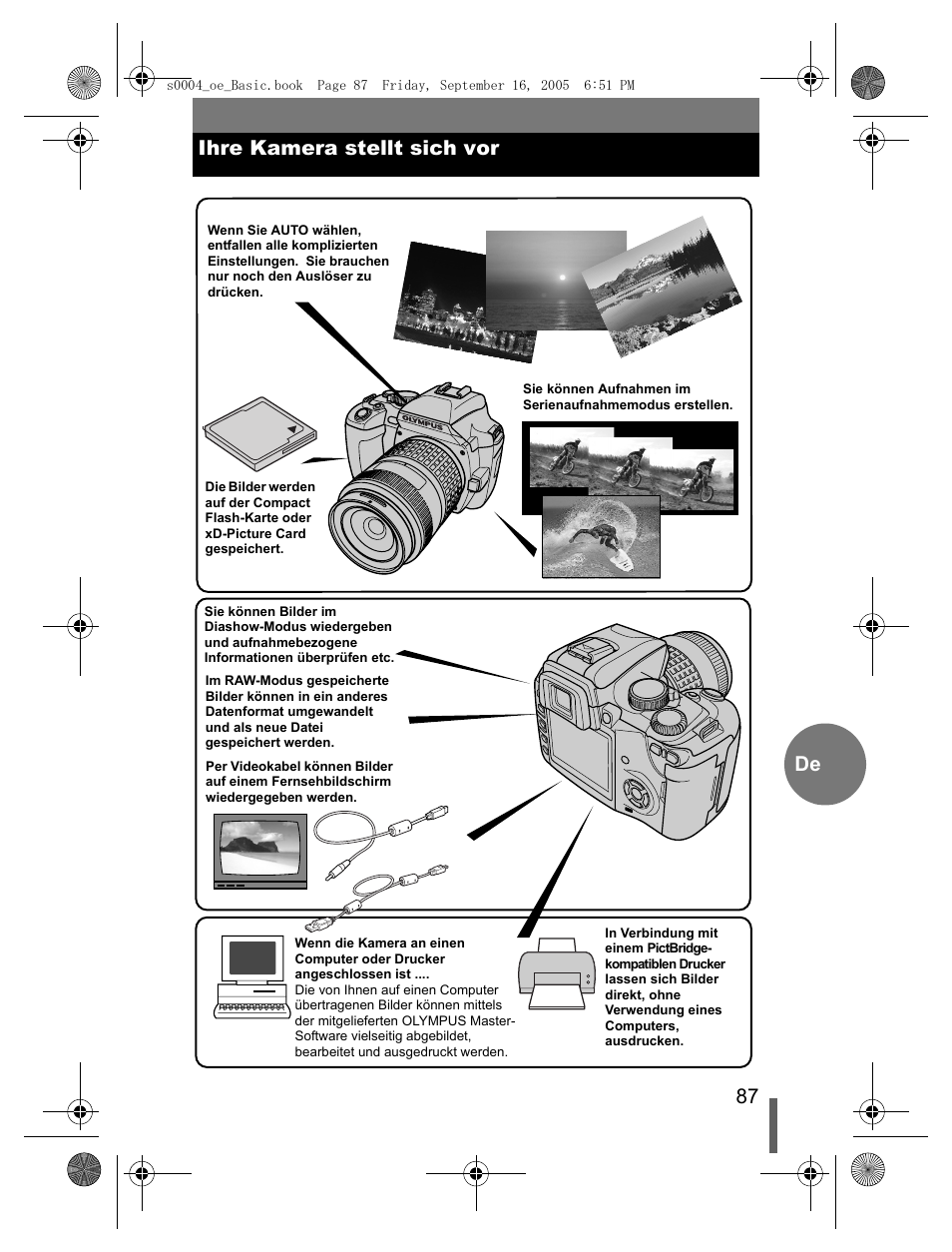 87 de ihre kamera stellt sich vor | Olympus EVOLT E-500 User Manual | Page 87 / 116