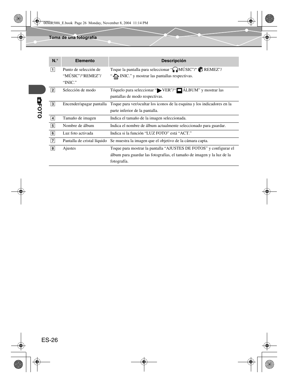 Es-26 | Olympus mrobe 500 User Manual | Page 110 / 132