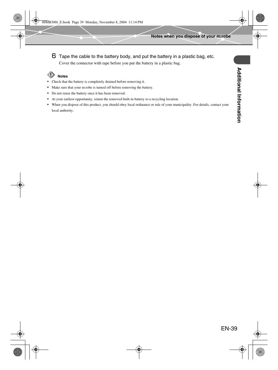 En-39 | Olympus mrobe 500 User Manual | Page 39 / 132