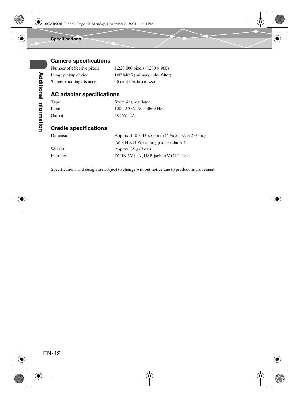 En-42 | Olympus mrobe 500 User Manual | Page 42 / 132