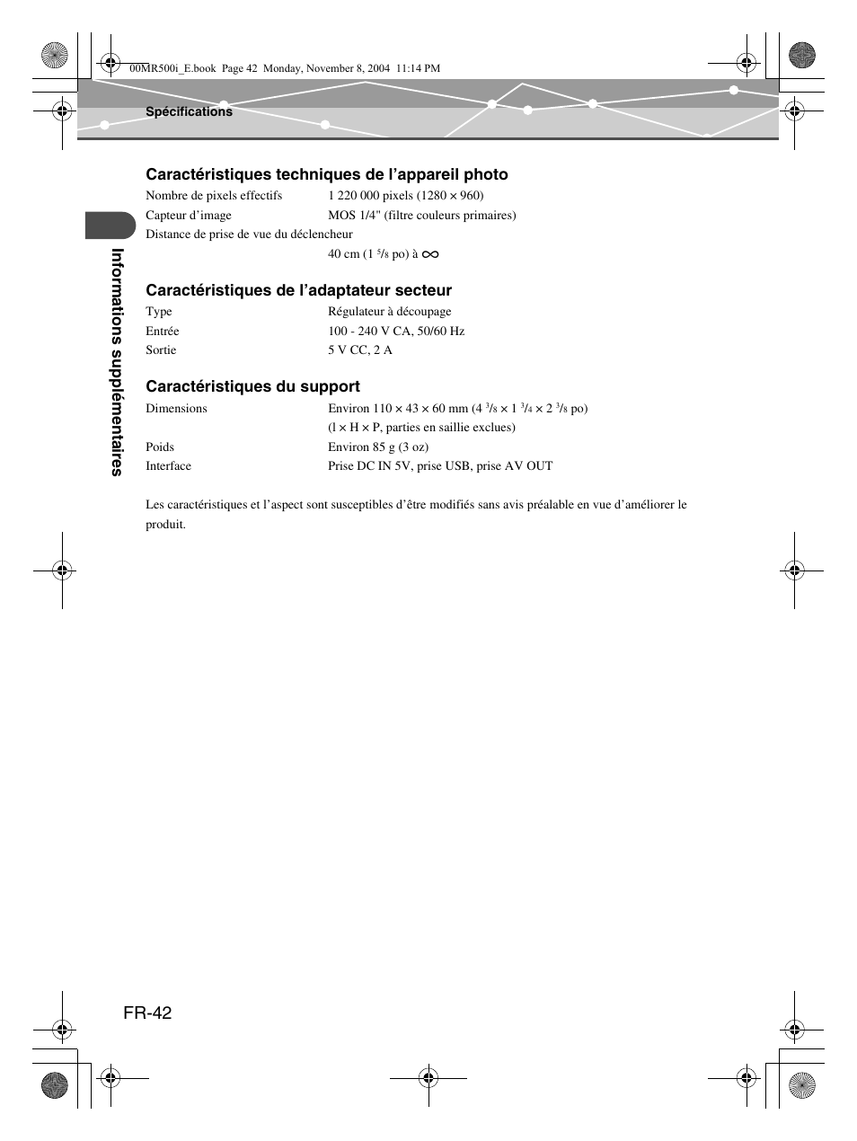 Fr-42 | Olympus mrobe 500 User Manual | Page 84 / 132