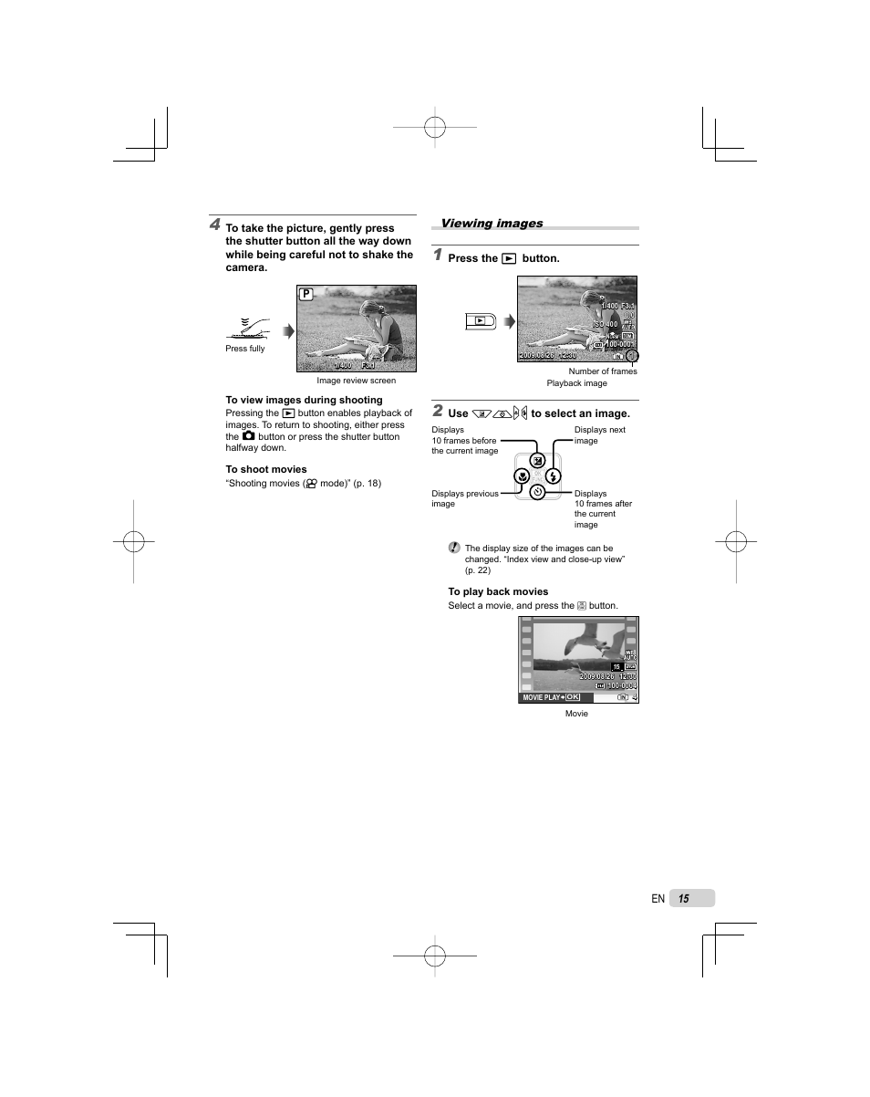 Viewing images | Olympus FE-25 User Manual | Page 15 / 62