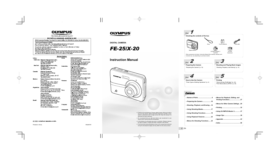 Olympus FE-25 User Manual | Page 2 / 62