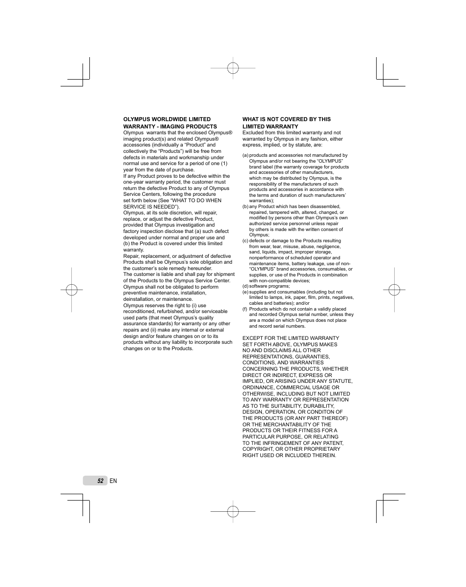 Olympus FE-25 User Manual | Page 52 / 62