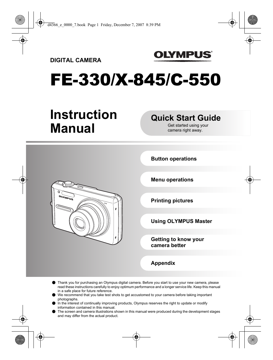 Olympus FE-330 User Manual | 68 pages