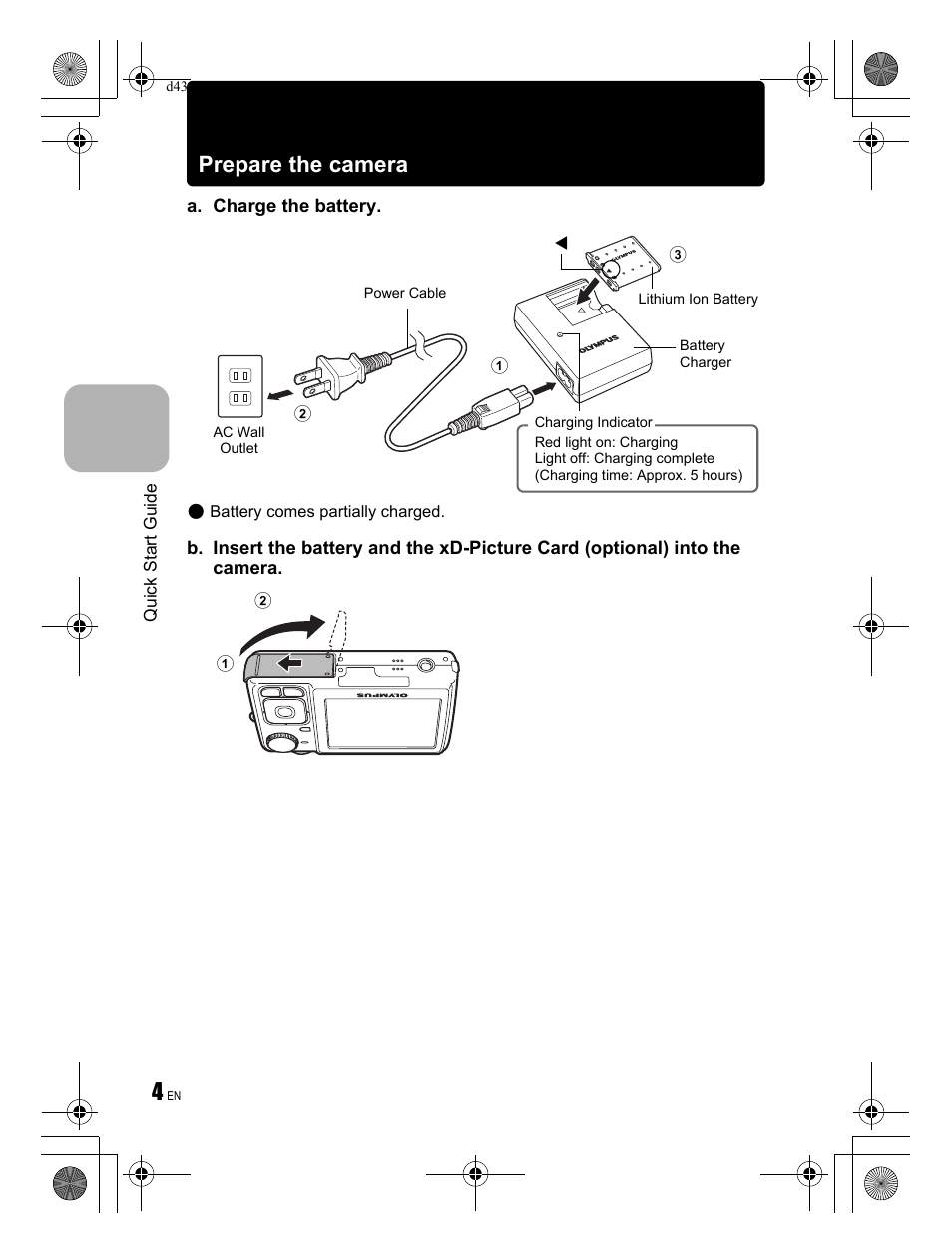 Prepare the camera | Olympus FE-330 User Manual | Page 4 / 68