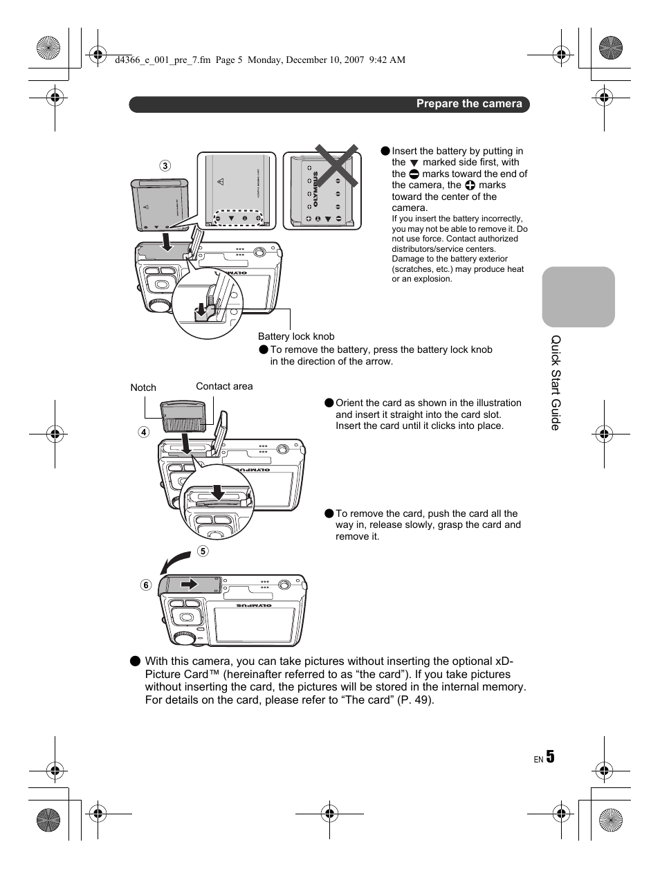Olympus FE-330 User Manual | Page 5 / 68