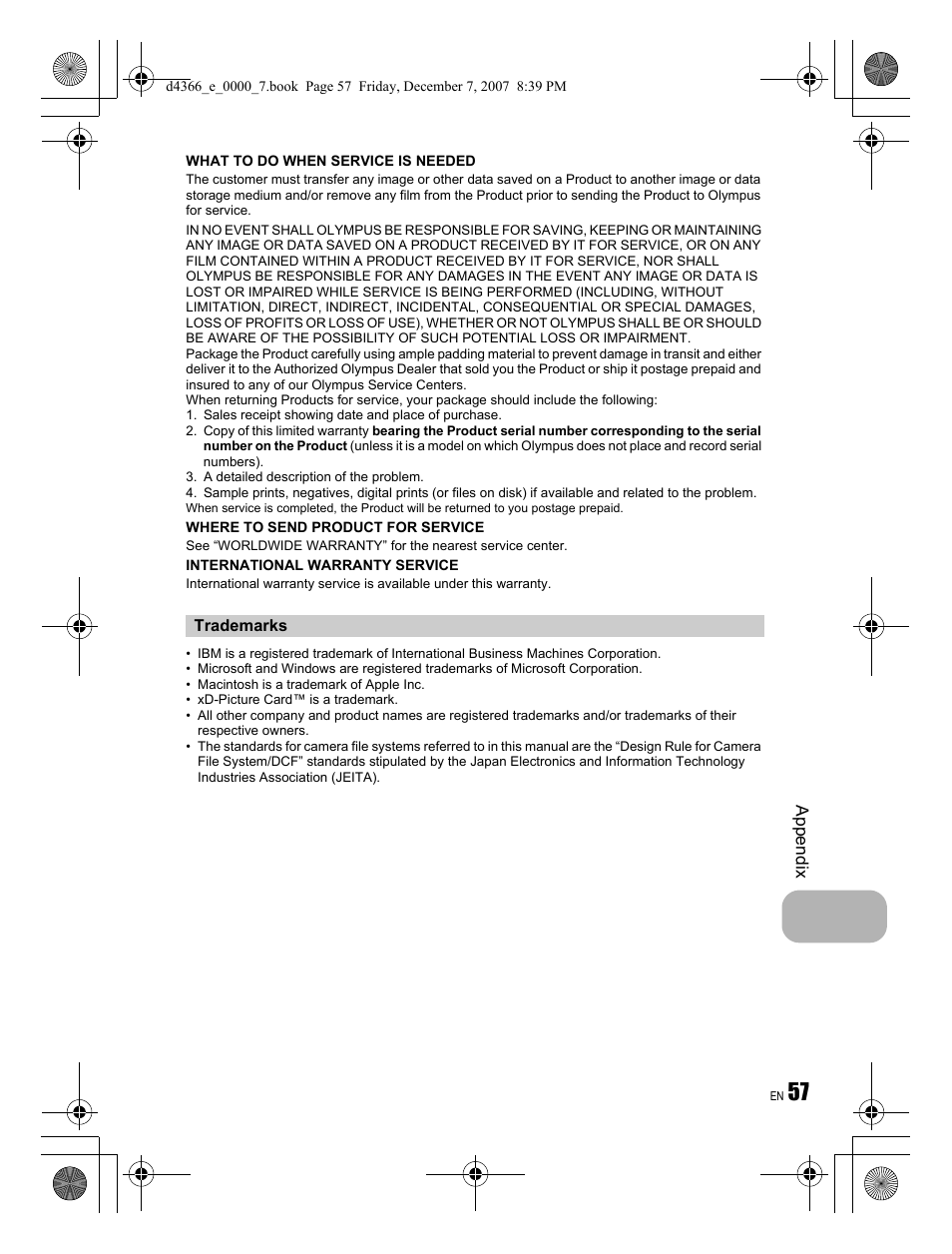 Olympus FE-330 User Manual | Page 57 / 68