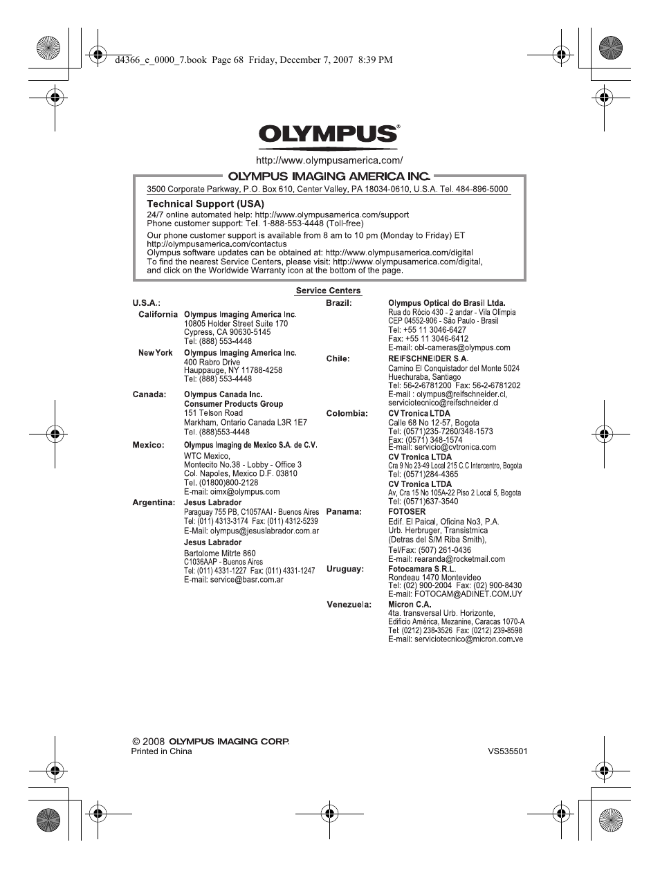Olympus FE-330 User Manual | Page 68 / 68