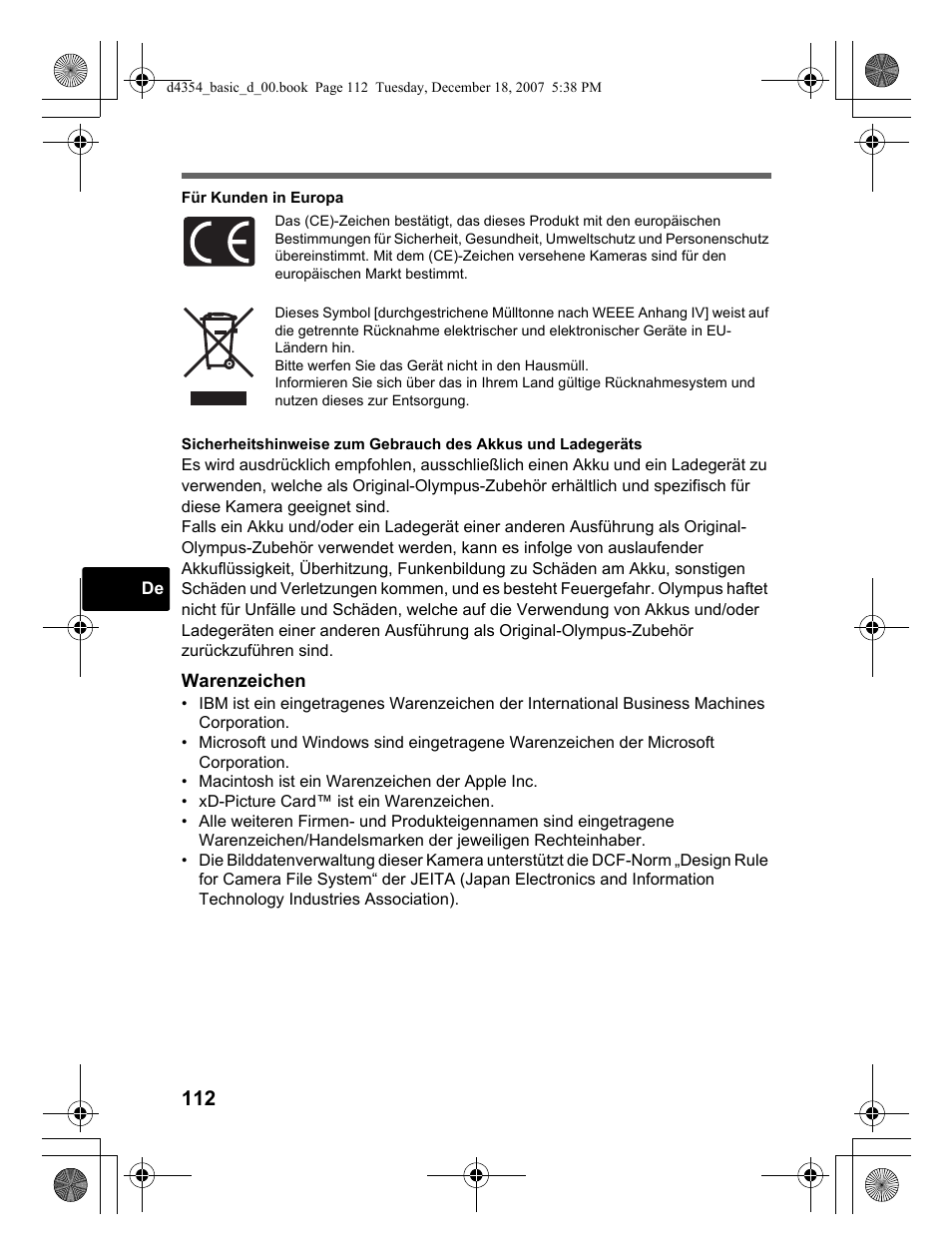 Olympus Stylus 1030 SW User Manual | Page 112 / 148