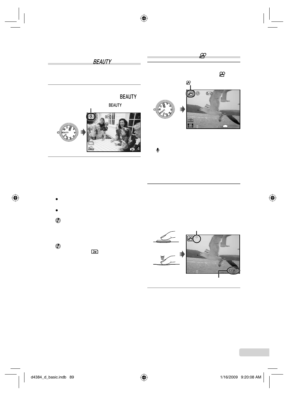 Filmaufnahmen ( n -modus) | Olympus SP-590UZ User Manual | Page 89 / 132