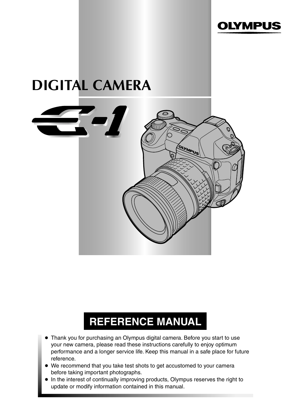 Olympus E-1 User Manual | 182 pages