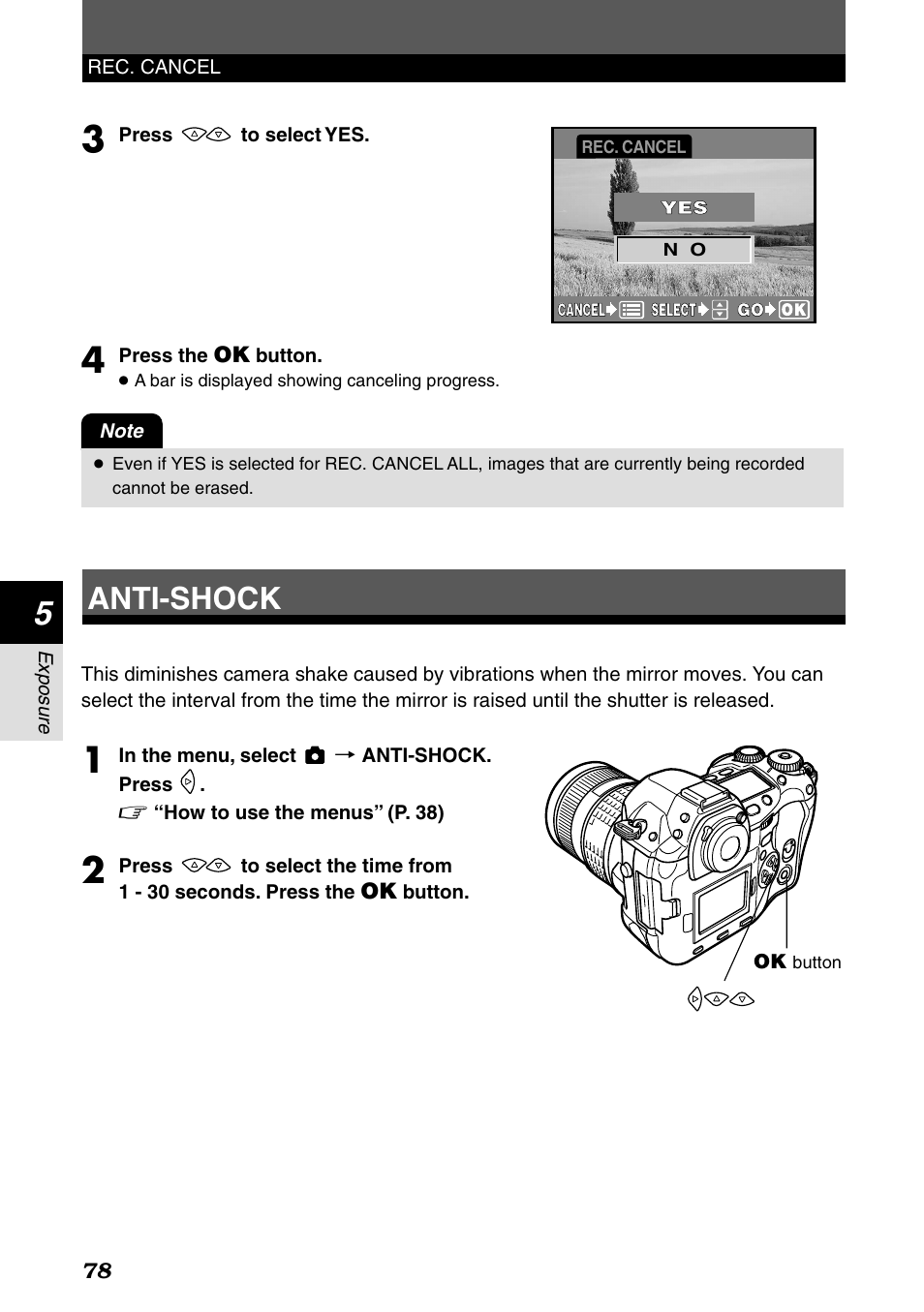 Anti-shock | Olympus E-1 User Manual | Page 78 / 182