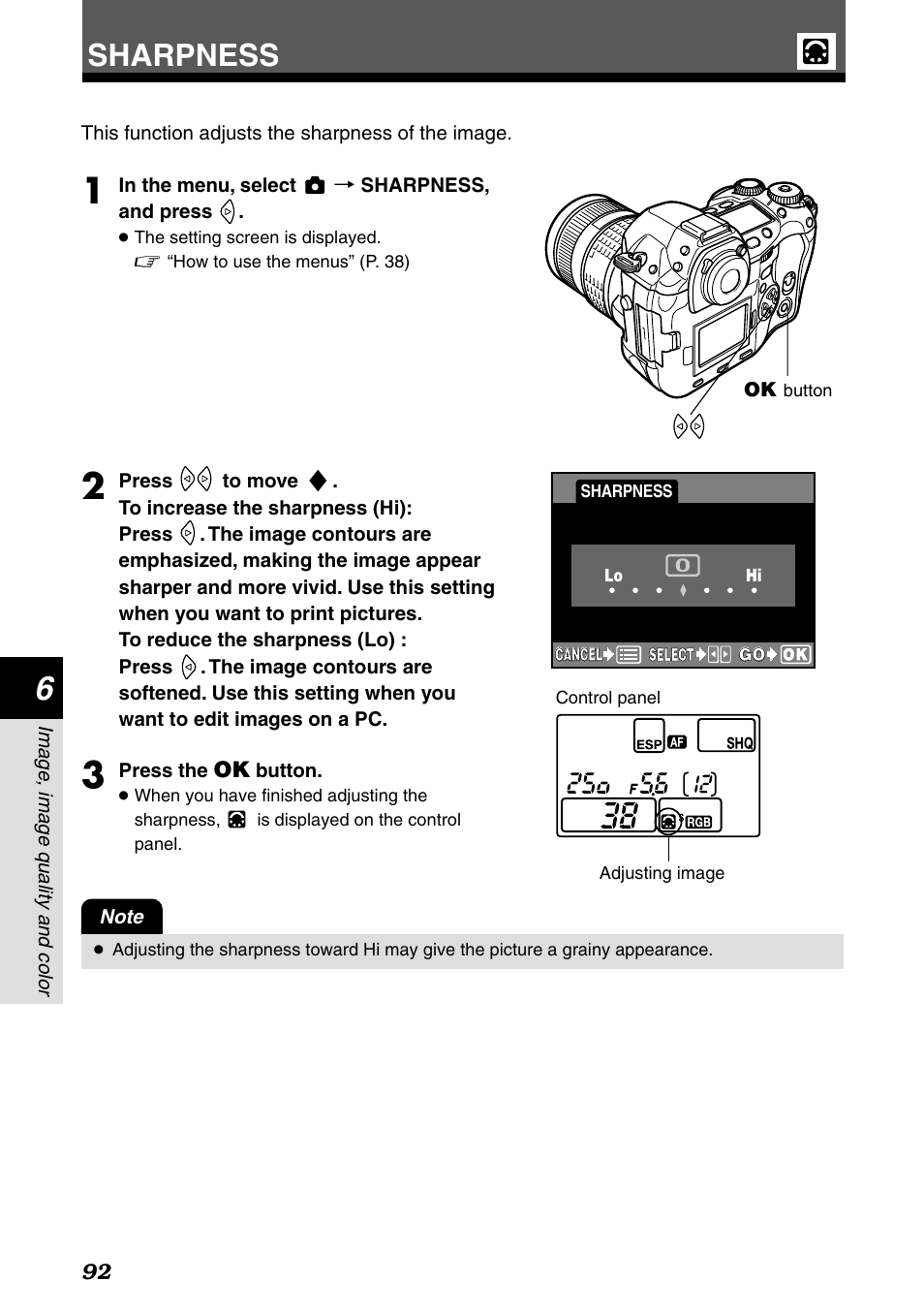 Sharpness | Olympus E-1 User Manual | Page 92 / 182