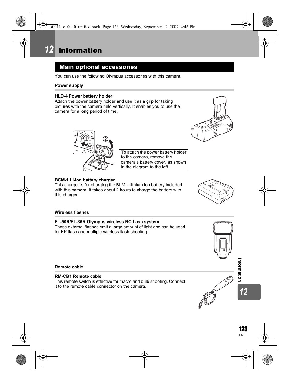 Information | Olympus E-3 User Manual | Page 123 / 156