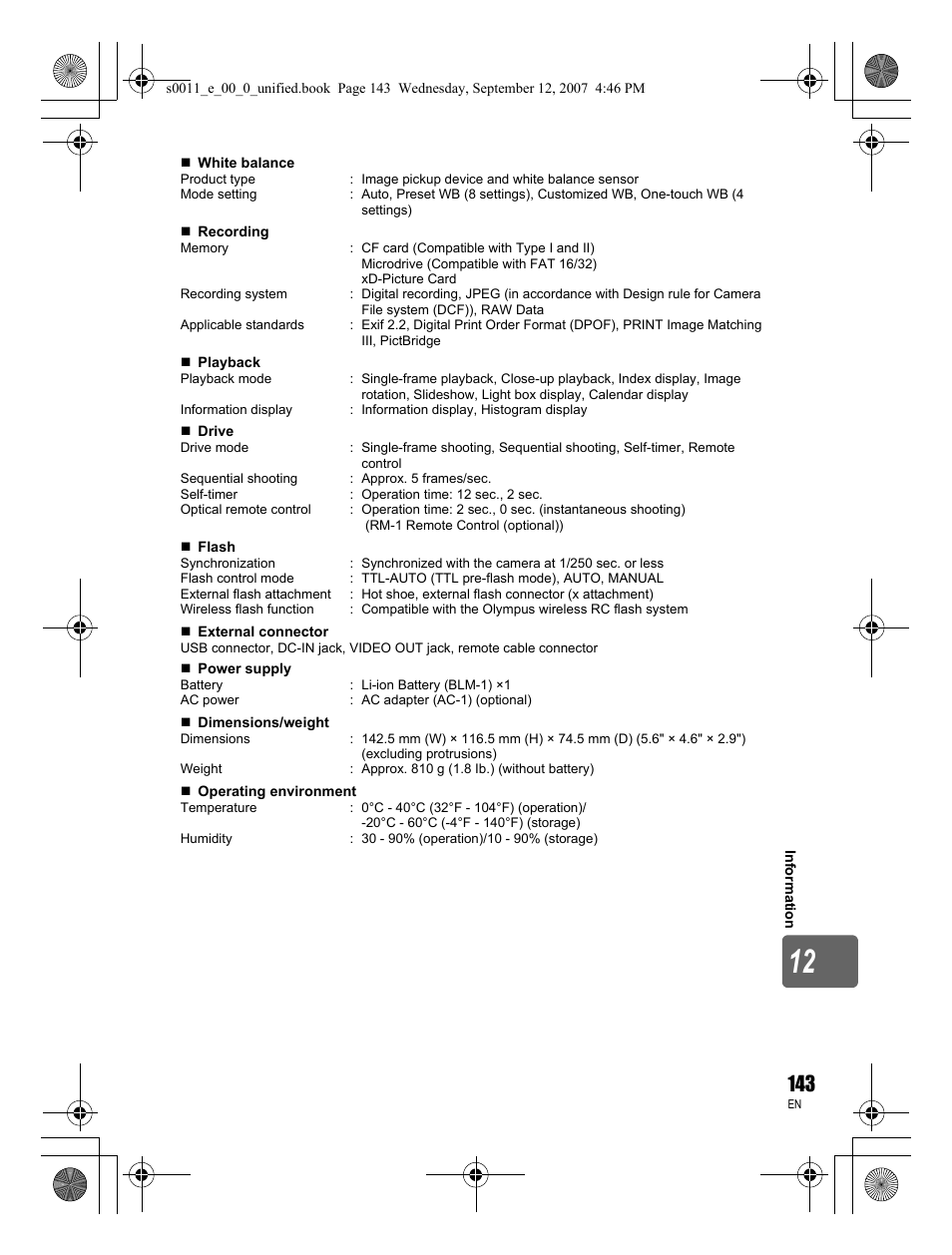 Olympus E-3 User Manual | Page 143 / 156