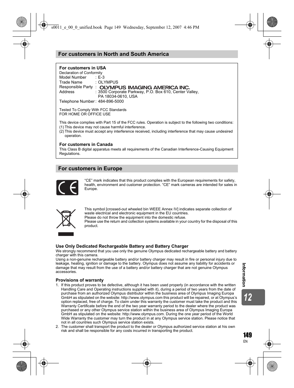 Olympus E-3 User Manual | Page 149 / 156