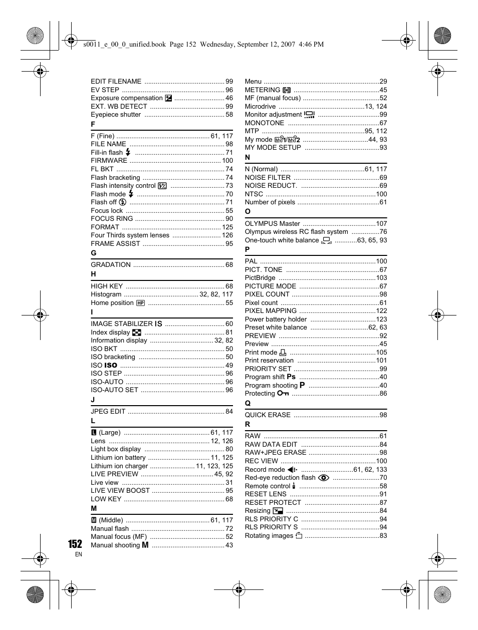 Olympus E-3 User Manual | Page 152 / 156