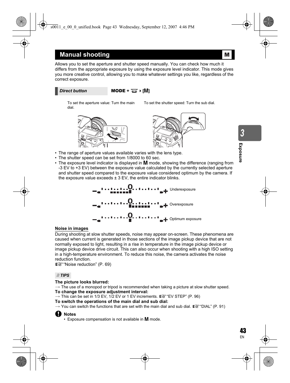 Manual shooting | Olympus E-3 User Manual | Page 43 / 156