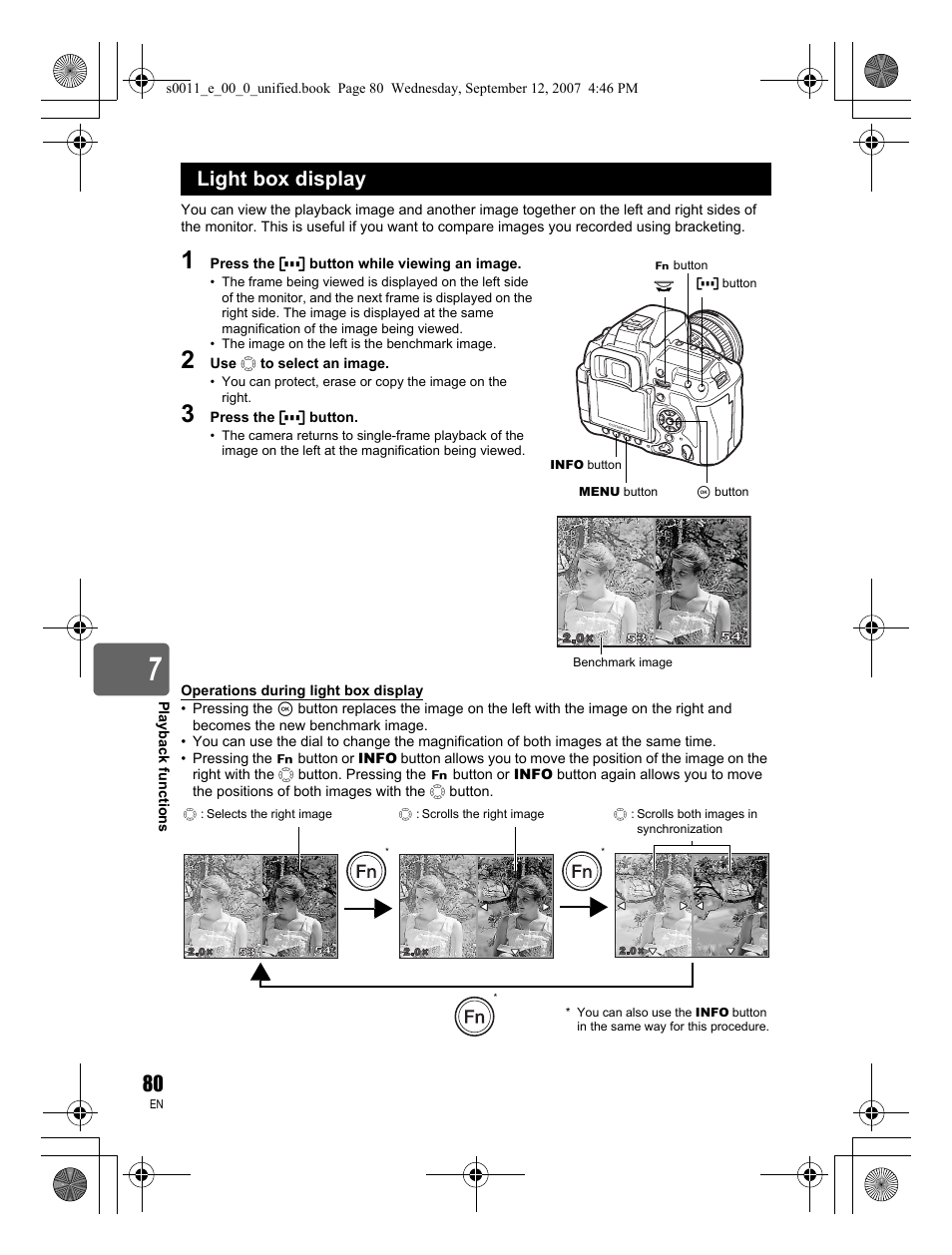Light box display | Olympus E-3 User Manual | Page 80 / 156